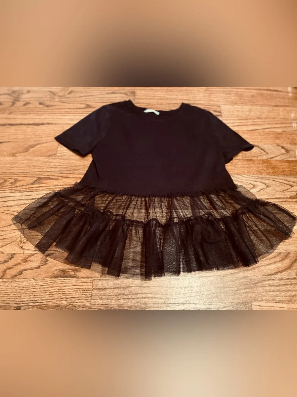 Zara Black Cotton Basic Tee Size Small